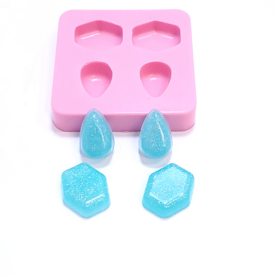 Geometric Pendant Silicone Mold for Resin, Polymer Clay, Fondant and Crafts