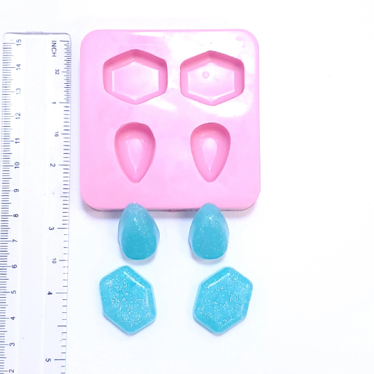Geometric Pendant Silicone Mold for Resin, Polymer Clay, Fondant and Crafts