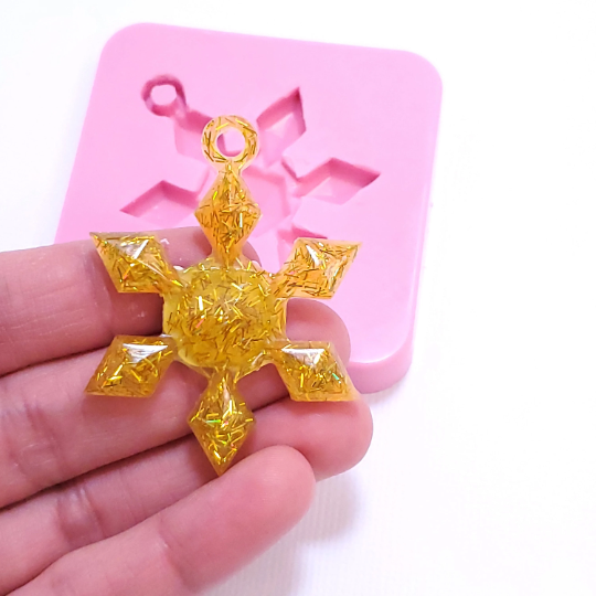 Snowflake Pendant Silicone Mold for Resin, Clay, Fondant, Jewelry Making