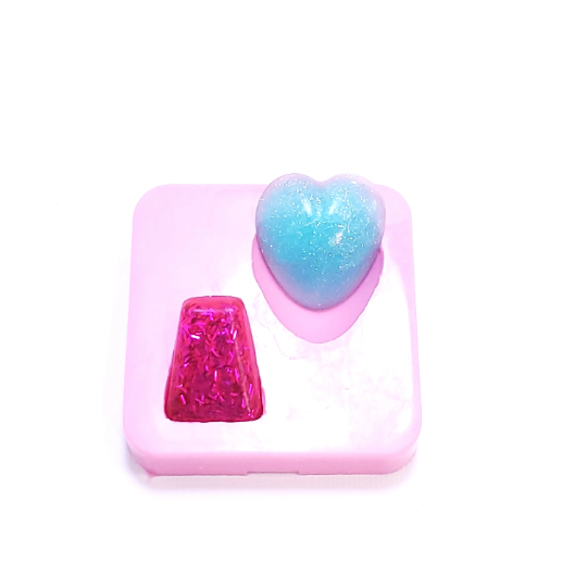 Heart & Gem Silicone Mold for Resin, Fondant, Clay, Jewelry Making