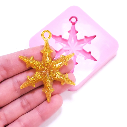 Snowflake Pendant Silicone Mold for Resin Clay Fondant Jewelry Making