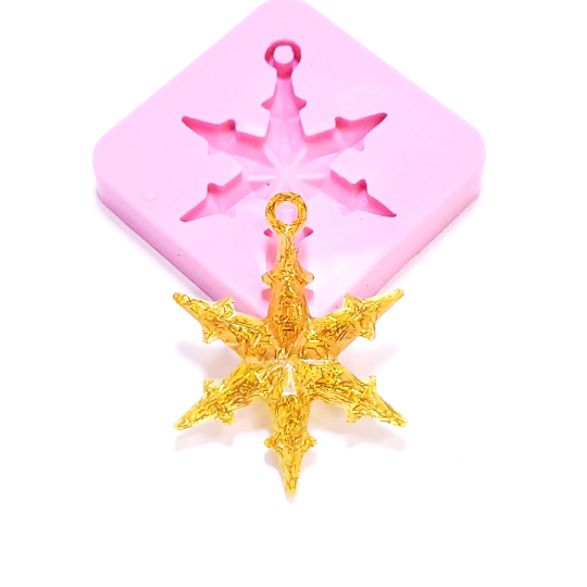 Snowflake Pendant Silicone Mold for Resin Clay Fondant Jewelry Making