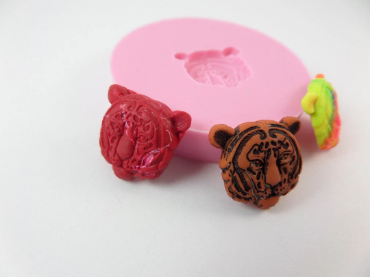Tiger Head Silicone Mold for Resin, Polymer Clay, Fondant, Wax Crafts