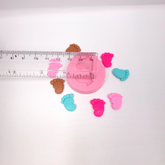 Baby Feet Silicone Mold for Baby Shower Miniatures Earrings Fondant Crafts MS869