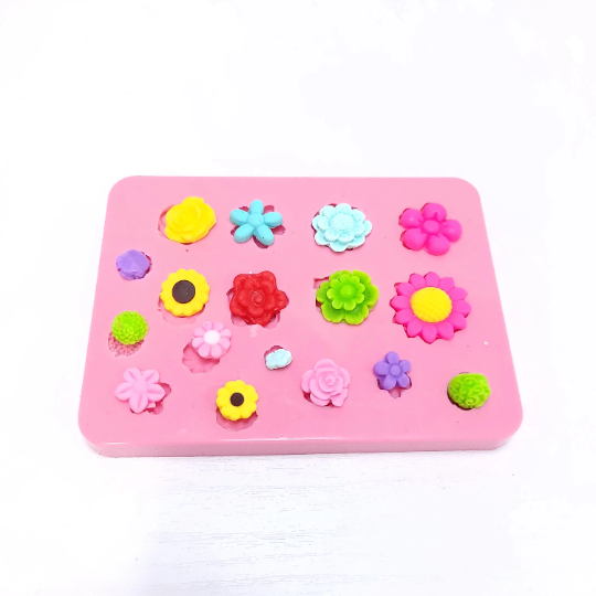 Mini Flowers Roses Silicone Mold Multi-Project Miniature Fondant Resin Clay Mold MS874