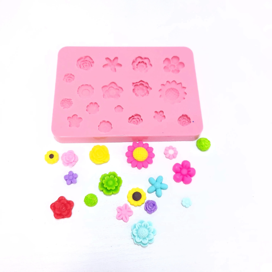 Mini Flowers Roses Silicone Mold Multi-Project Miniature Fondant Resin Clay Mold MS874