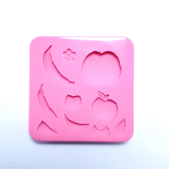Apples and Bananas Cute Silicone Mold for Fondant Resin Clay Miniatures