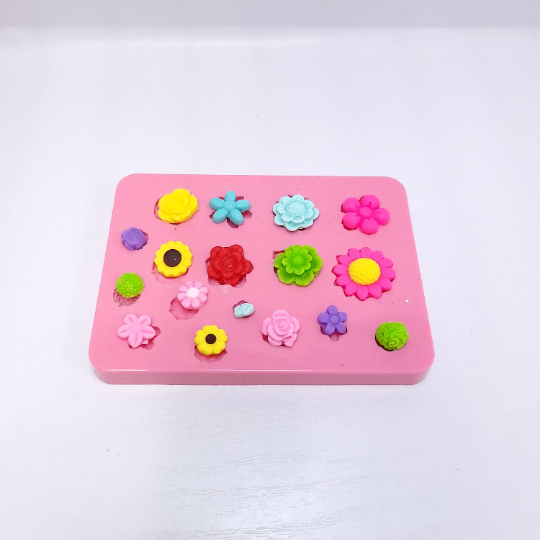 Mini Flowers Roses Silicone Mold Multi-Project Miniature Fondant Resin Clay Mold MS874