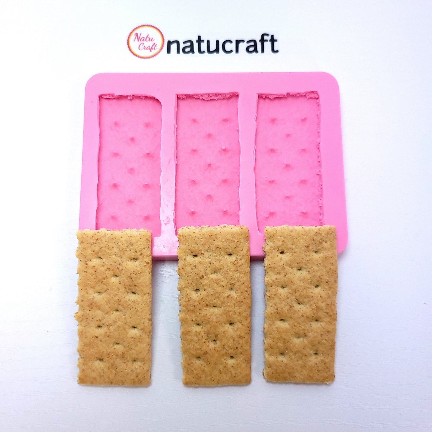 Graham Cookie honey smores, 3 cavity Cookies mold, Cracker Silicone mold, Graham mold NC064