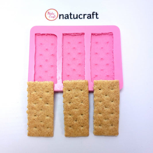 Graham Cookie honey smores, 3 cavity Cookies mold, Cracker Silicone mold NC064