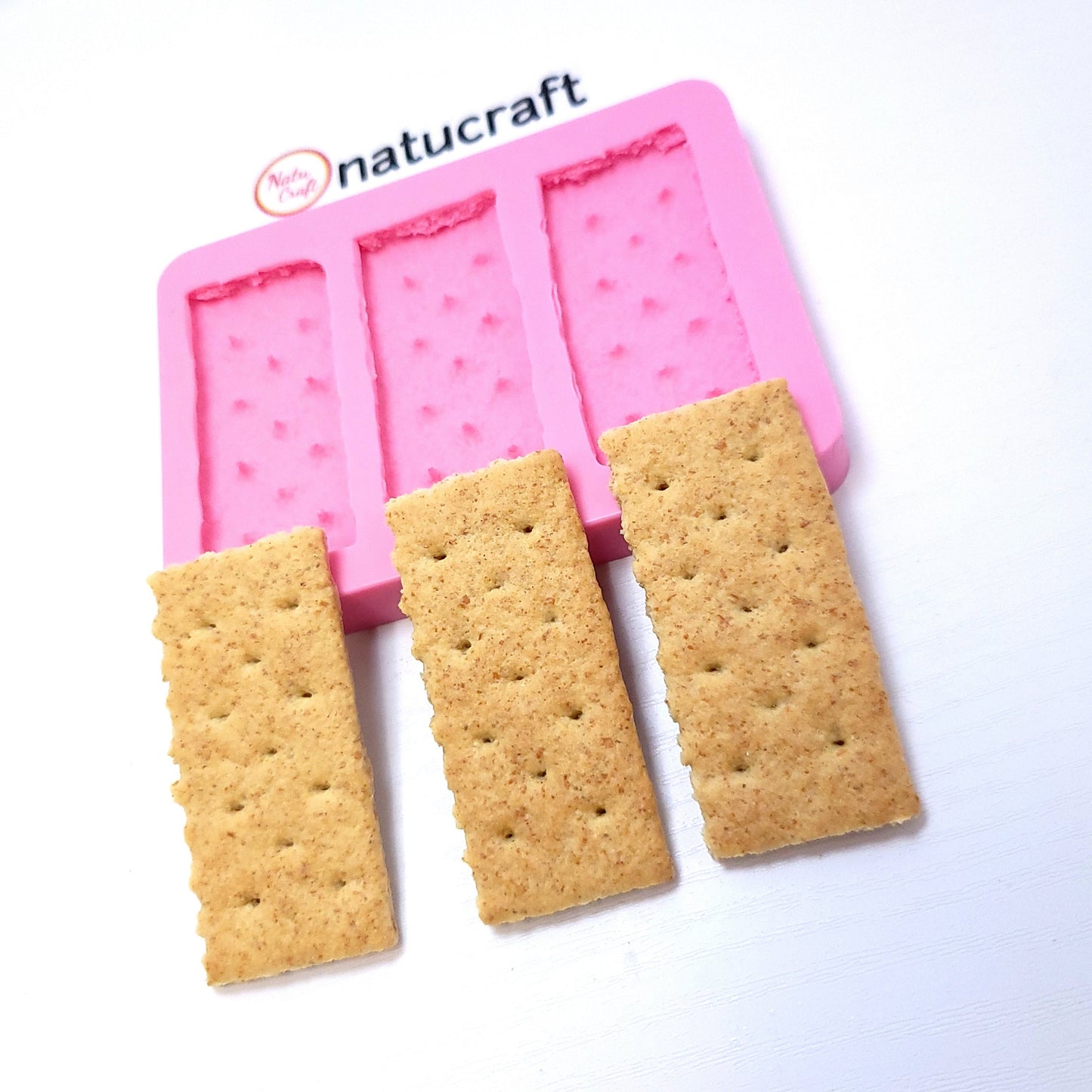 Graham Cookie honey smores, 3 cavity Cookies mold, Cracker Silicone mold NC064