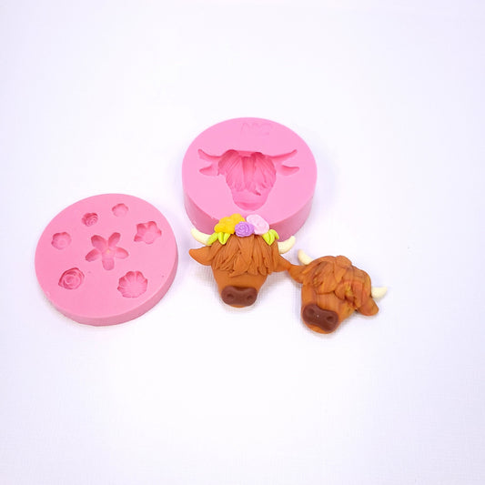 highland cow head Silicone mold, highland cattle farm Multi Project Silicone Mold, Cow silicone mold NC085AB