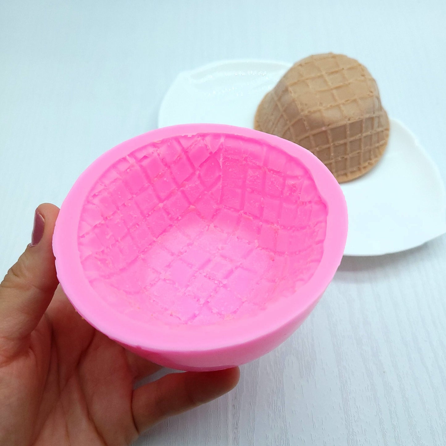 Waffle bowl cone mold ice cream cone mold model B Silicone Mold Wax mold Resin mold Soap mold Realistic Flexible mold NC088