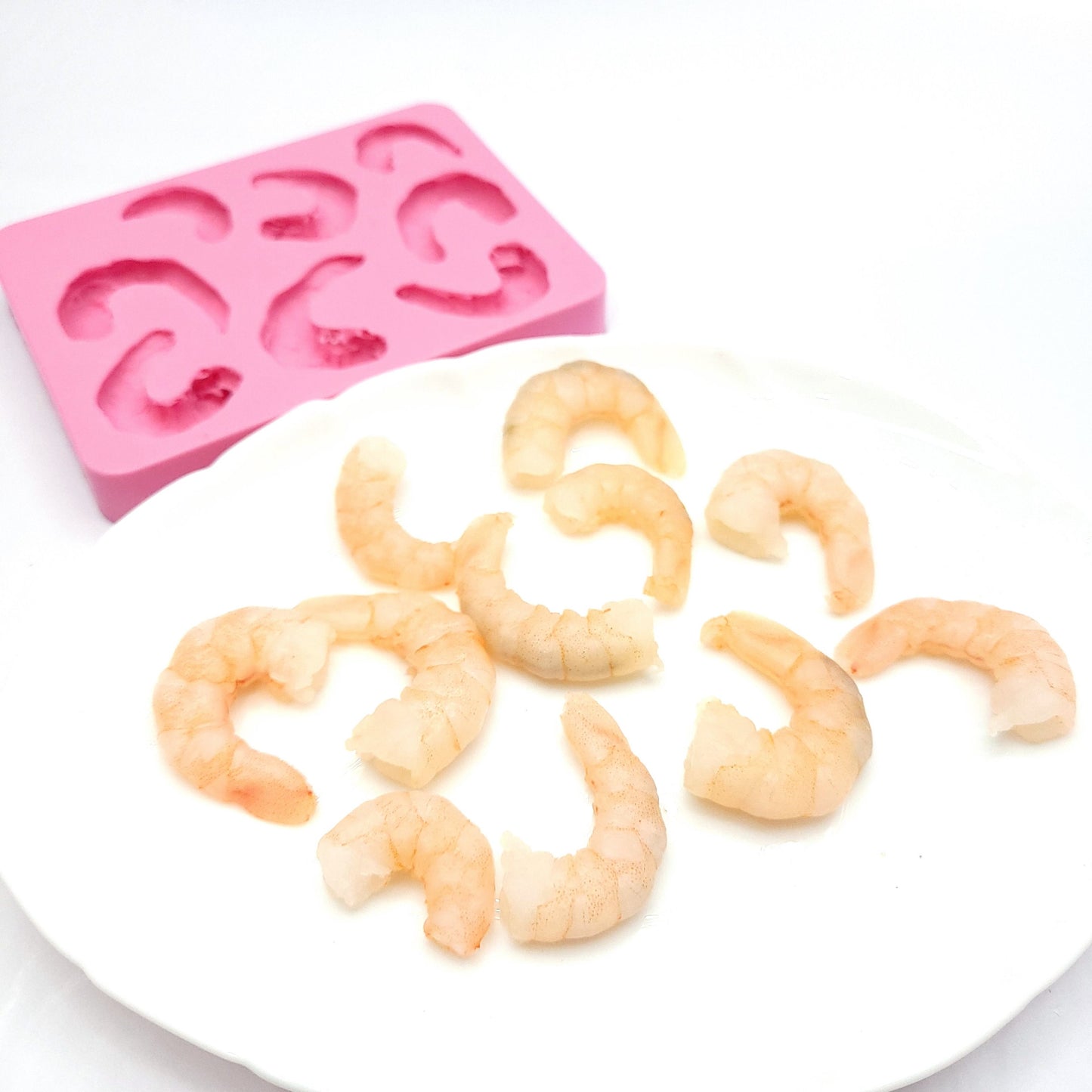 Shrimp silicone mold, Seafood shrimp silicone mold, candle and soap shrimp mold, fake food shrimp resin mold NC053