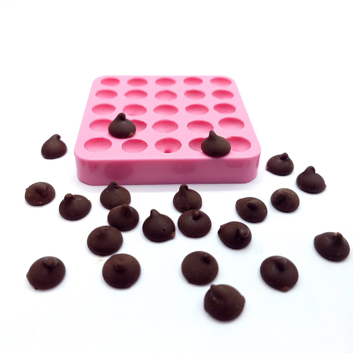 Chocolate chips 25 cavities Wax mold Resin mold Soap mold Realistic Flexible mold chocolate chip 42 cavities mold mini morsels