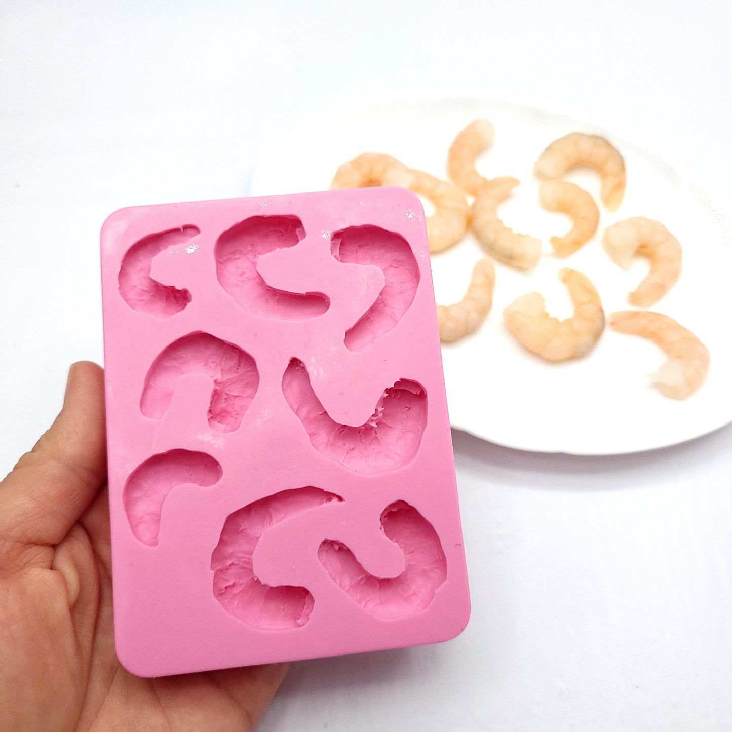 Shrimp silicone mold, Seafood shrimp silicone mold, candle and soap shrimp mold, fake food shrimp resin mold NC053