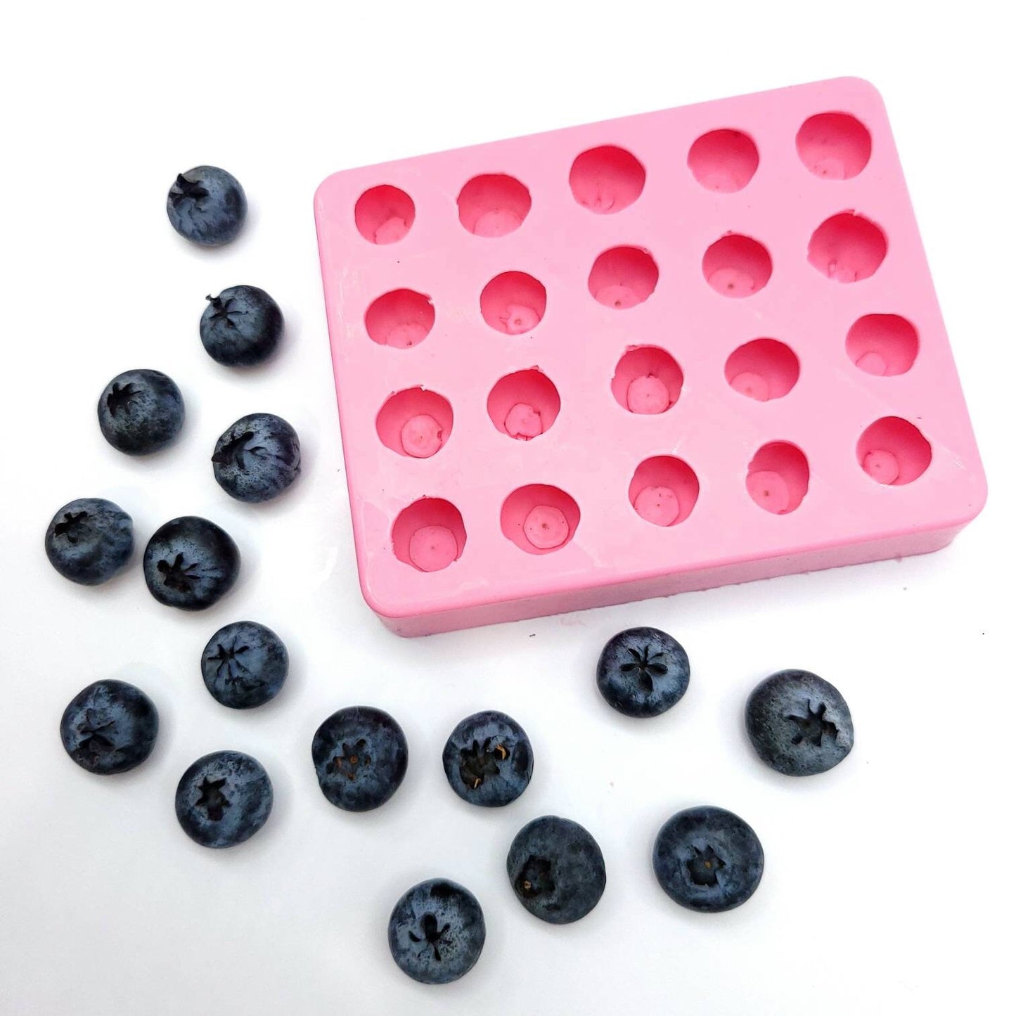 Blueberries mold, 20 cavities blueberry mold, candle dessert mold, realistic Blueberries mold, wax melt mold, soap embed mold NC056