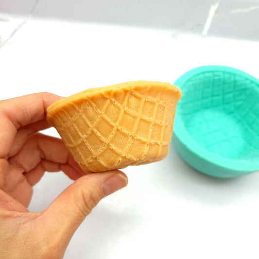 Waffle bowl cone mold ice cream cone mold Silicone Mold Wax mold Resin mold Soap mold Realistic Flexible mold NC088